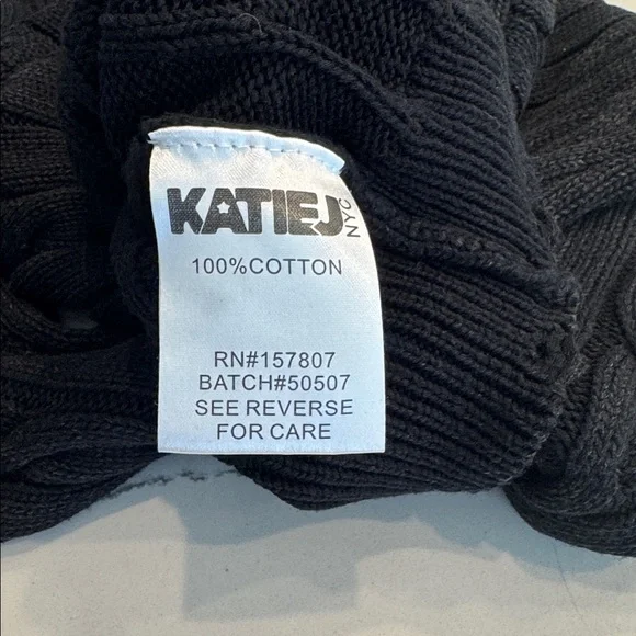 KatieJNYC Girls Washed Cable Sweater Black Size M - Picture 10 of 10